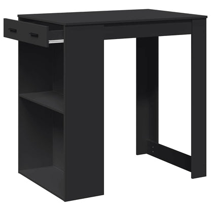 Mesa Alta De Bar Madera Ingeniería Negra 102x70x103,5 Cm_2