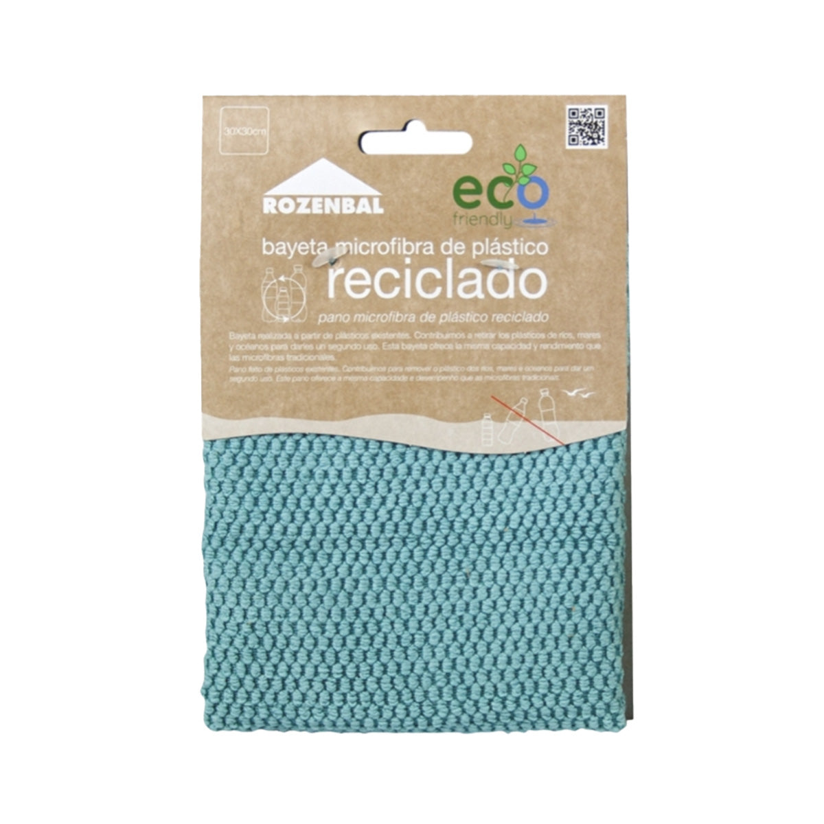 Pack 3x Bayetas PET reciclado microfibra 30 x 30 cm Eco Friendly ROZENBAL
