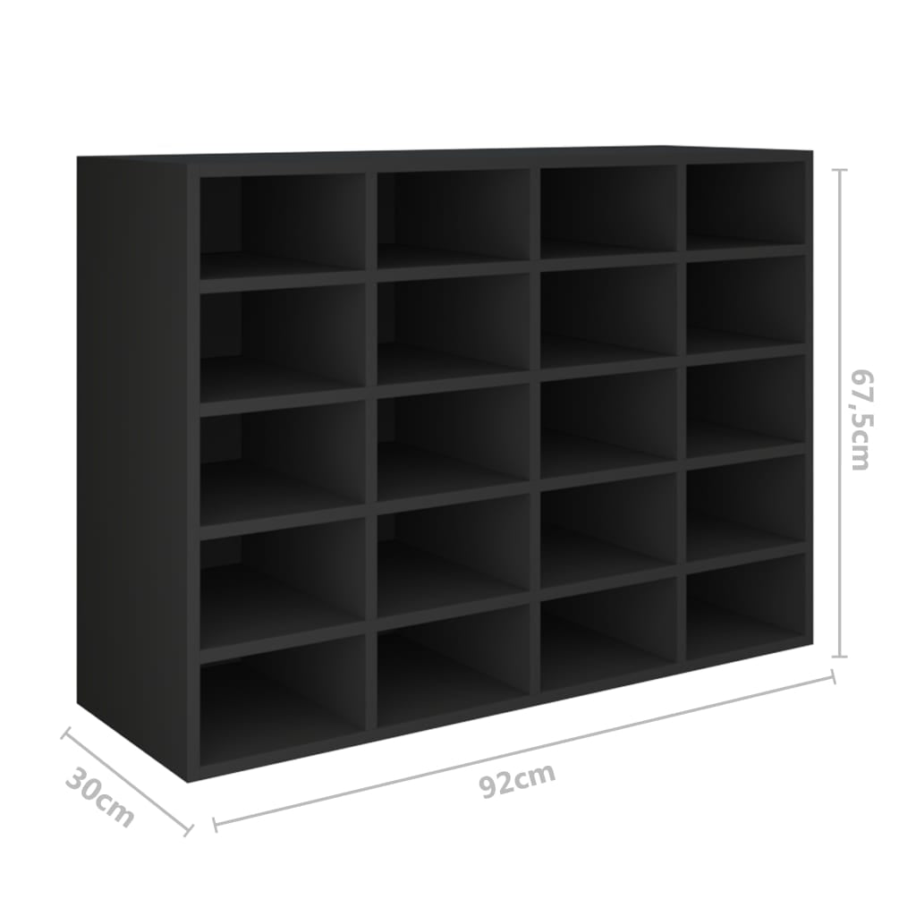 Vidaxl Zapatero De Madera Contrachapada Negro 92x30x67,5 Cm_2
