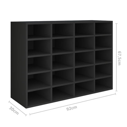 Vidaxl Zapatero De Madera Contrachapada Negro 92x30x67,5 Cm_2