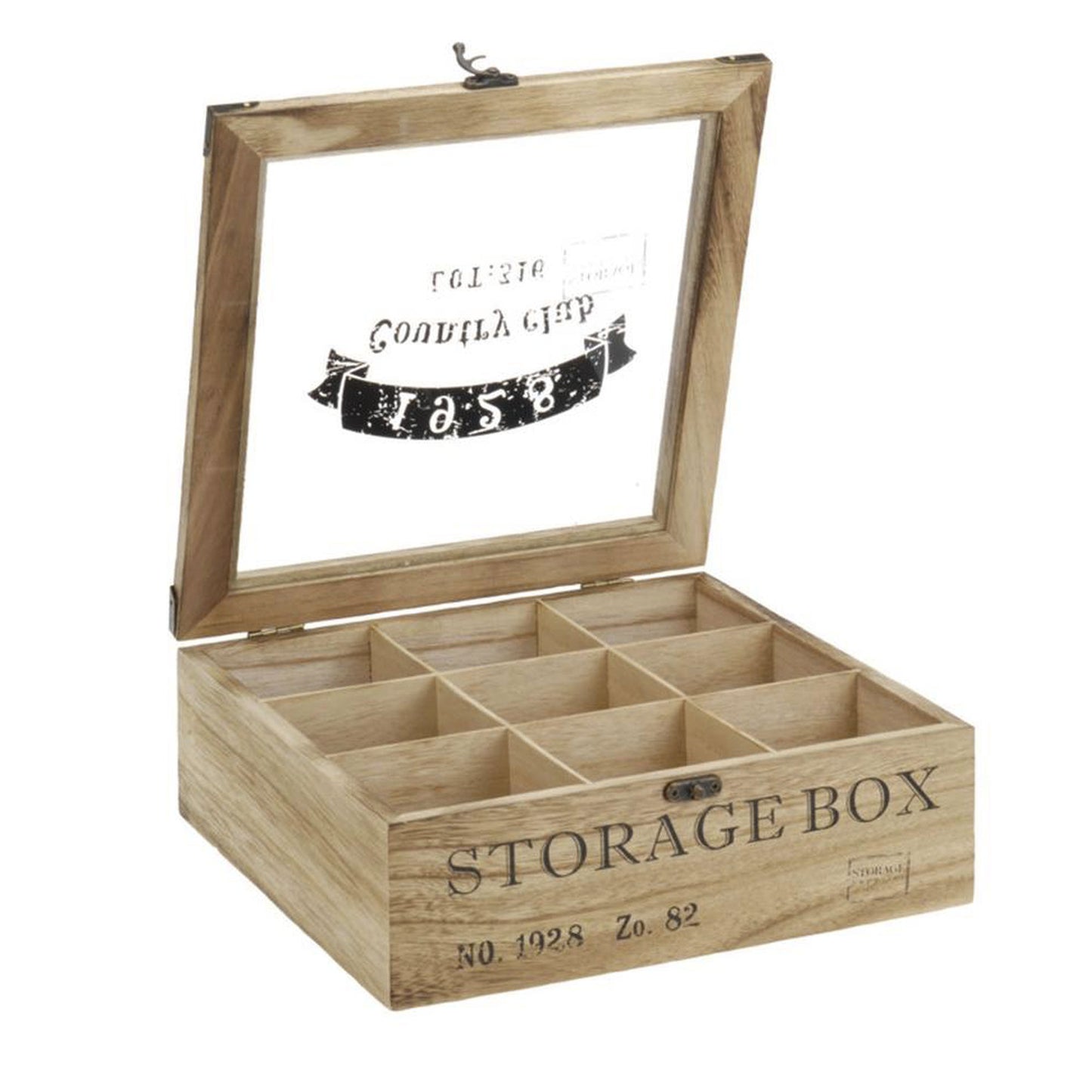Well Home Caja De Té En Madera Con 9 Compartimentos_0