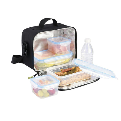 Bolsa Termica Con 4 Recipientes Hermeticos Plastico (2x800 Ml + 2x400 Ml.)