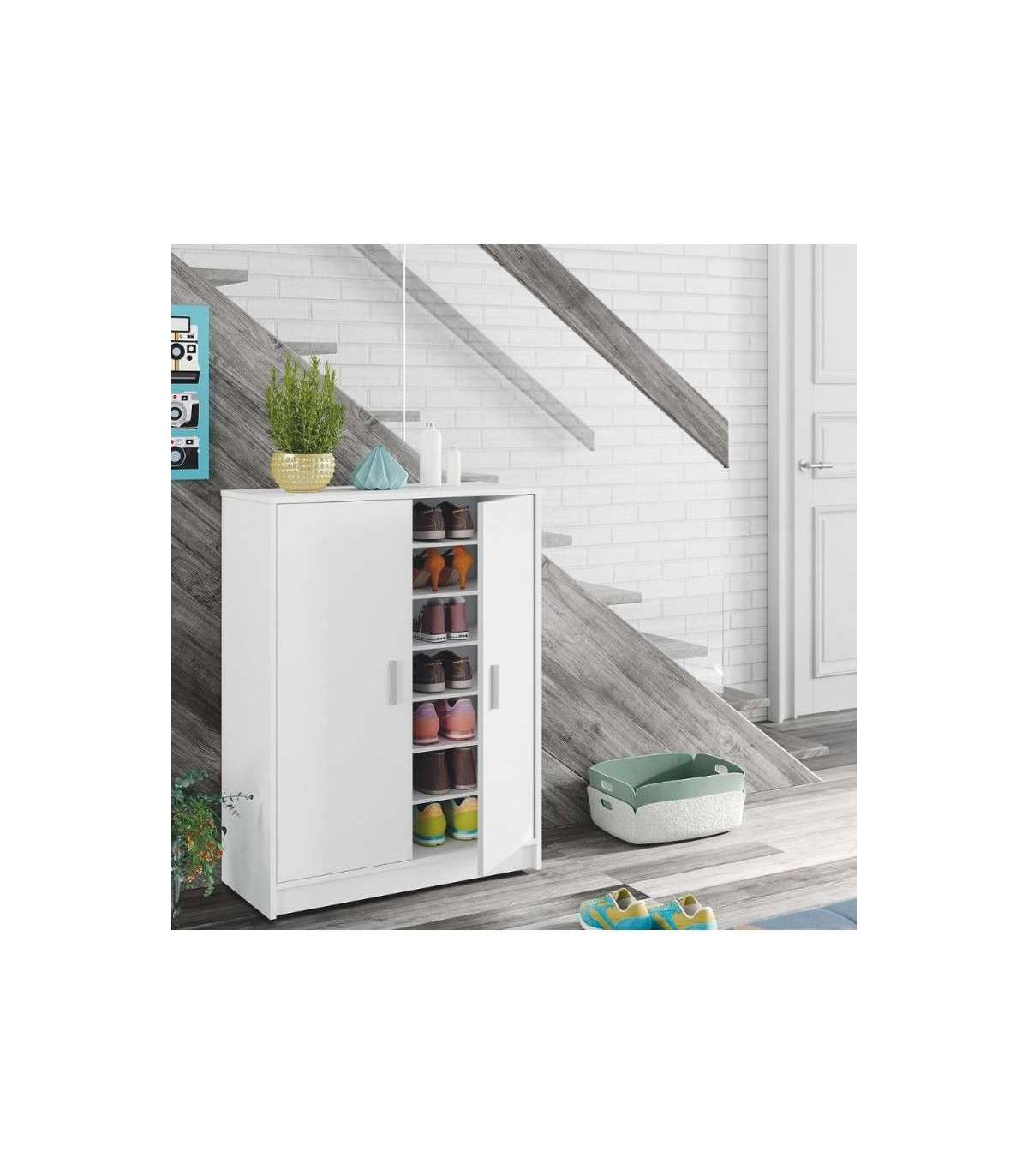 Armario Multiusos 2 Puertas Lassie En Blanco, 75cm(ancho) 101cm(altura) 36cm(fondo)_1