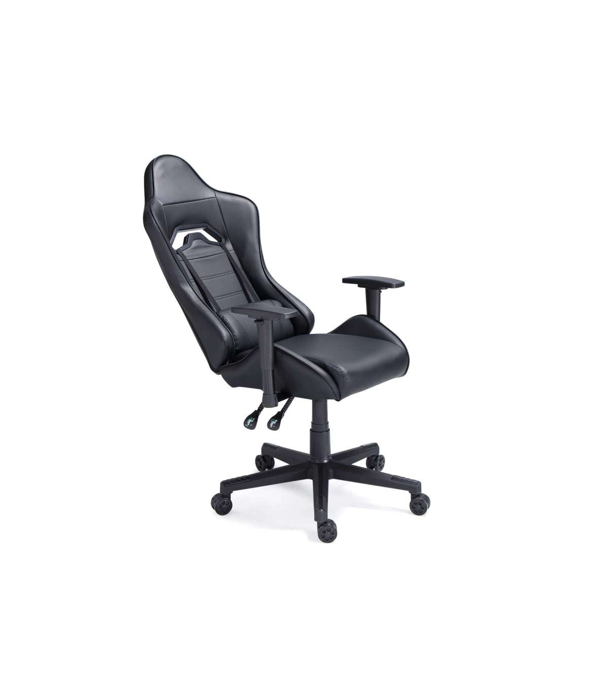 Sillón Gamer Giratorio Y Reclinable Jordan Tapizado En Símil Piel Negro, 123-133 Cm(alto_3