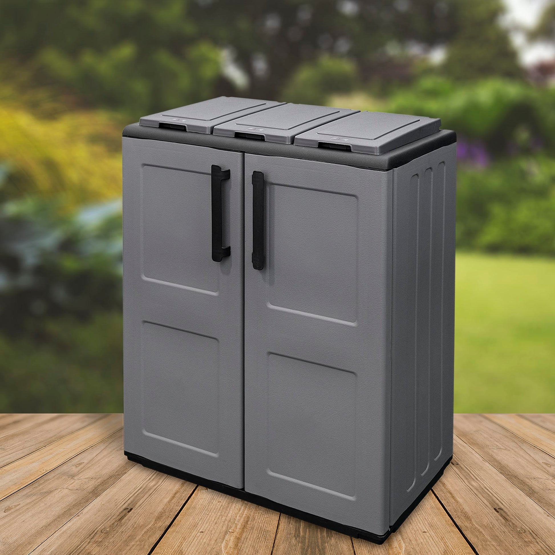 Armario De Media Altura En Polipropileno De La Linea Eco, Práctico Para Aprovechar Al Maximo El Espacio, L 680 X P370 X H 840 Mm Antracita_3