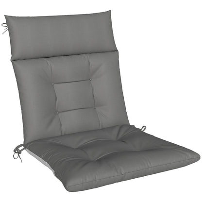 Outsunny Set De 4 Cojines Para Sillas De Jardín Con Respaldo Correas Gris_4