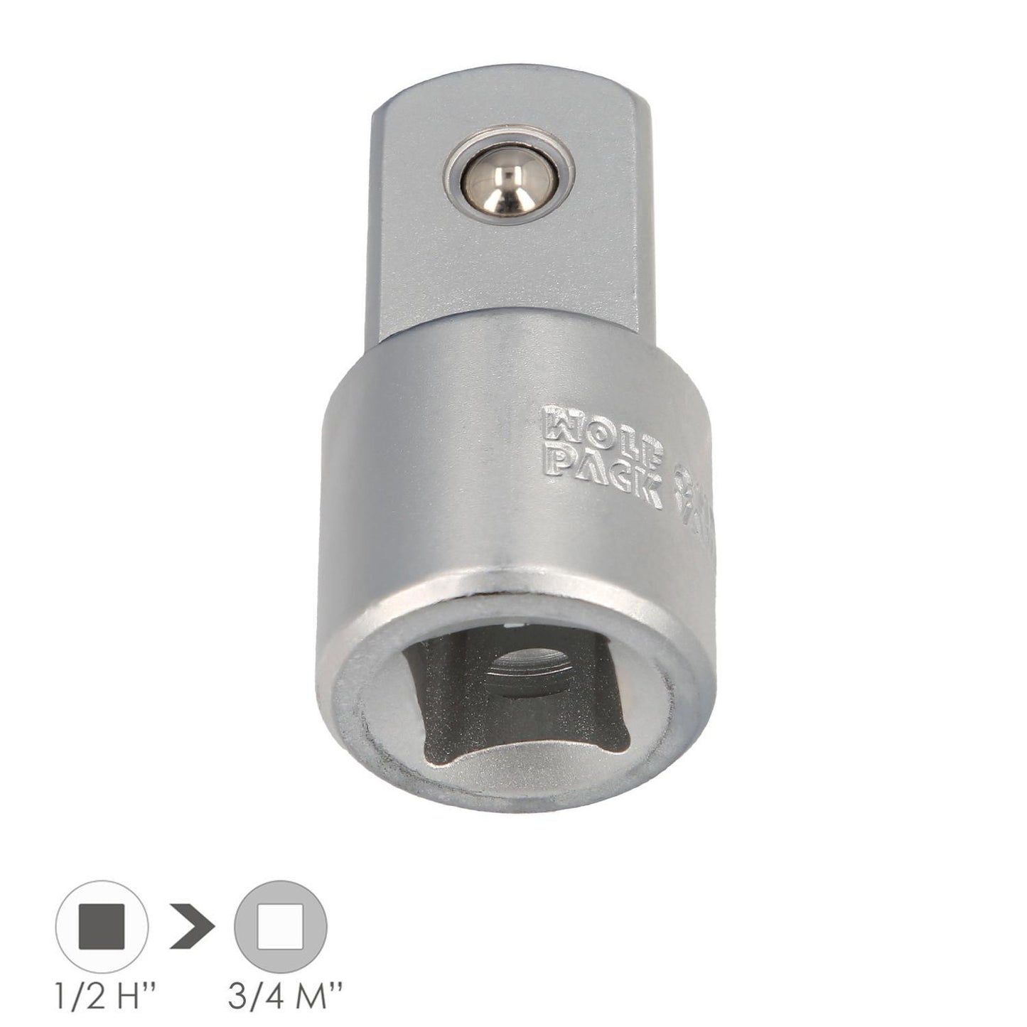 Adaptador Reductor  1/2 Hembra A 3/4 Macho Acero Cromo Vanadio, Aristas Redondas, Reductor Carraca,_0