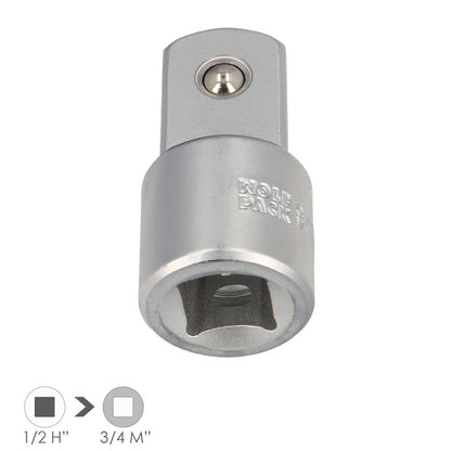 Adaptador Reductor  1/2 Hembra A 3/4 Macho Acero Cromo Vanadio, Aristas Redondas, Reductor Carraca,