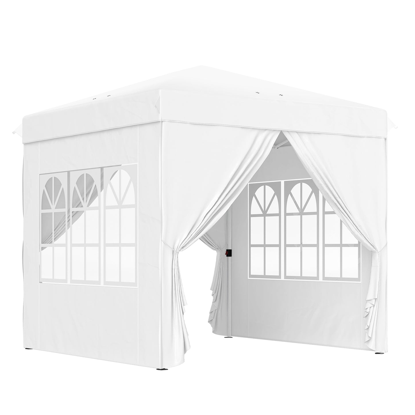 Outsunny Carpa Plegable Pop-up 2,5x2,5 M Con 4 Paredes Laterales Anti-uv Blanco_0