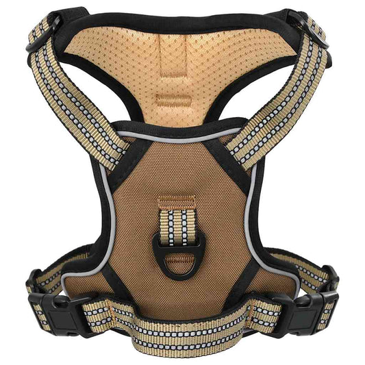 Arnés Para Perros Con Correa Y Collar Ajustable Marrón Xl_0