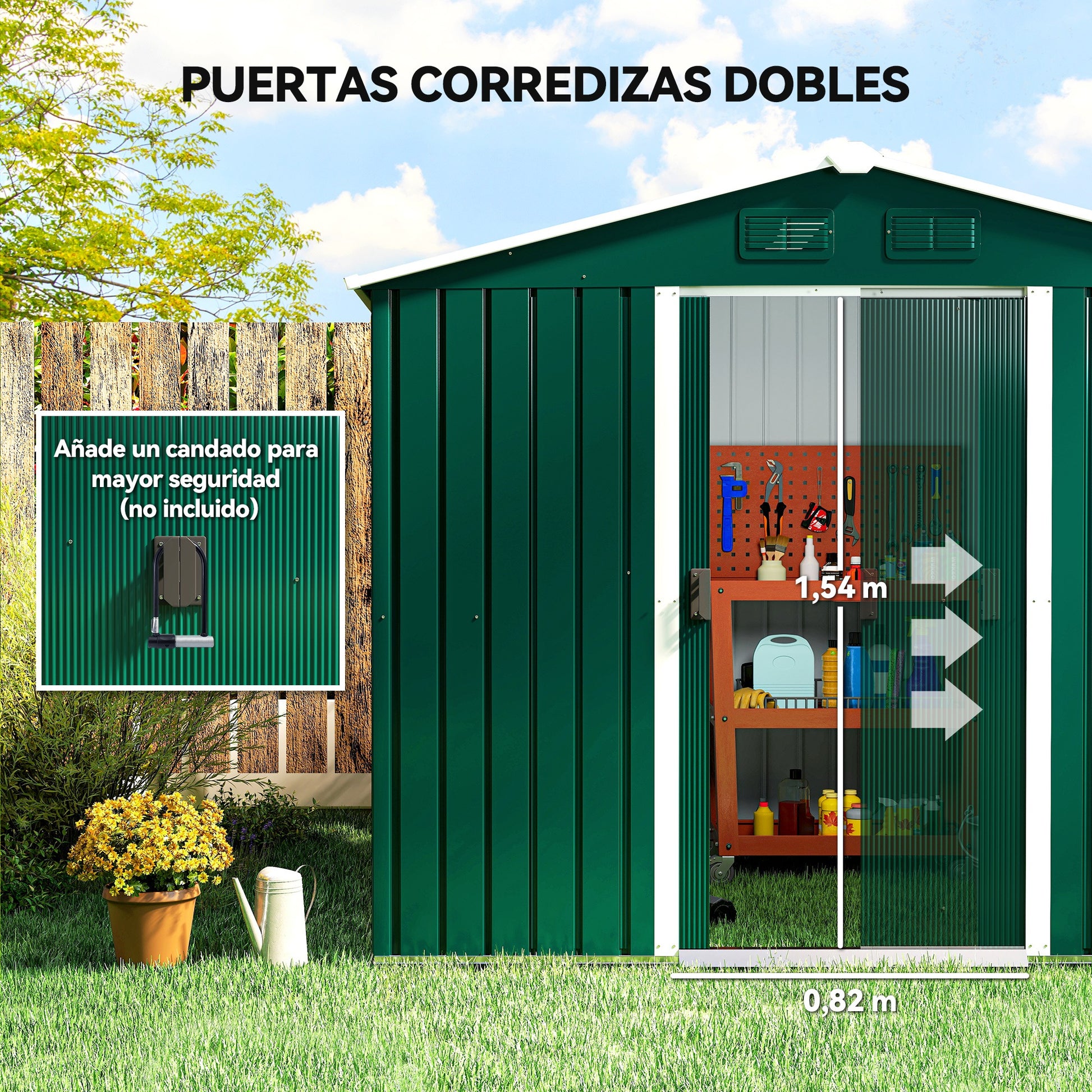 Outsunny Caseta De Jardín Exterior 3_4