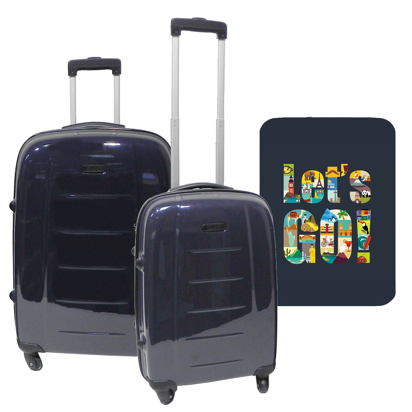 Set De 2 Maletas Trolleys Con Funda Protectora'let's Go'_0