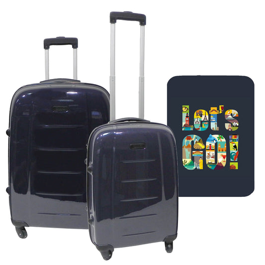 Set De 2 Maletas Trolleys Con Funda Protectora'let's Go'_0