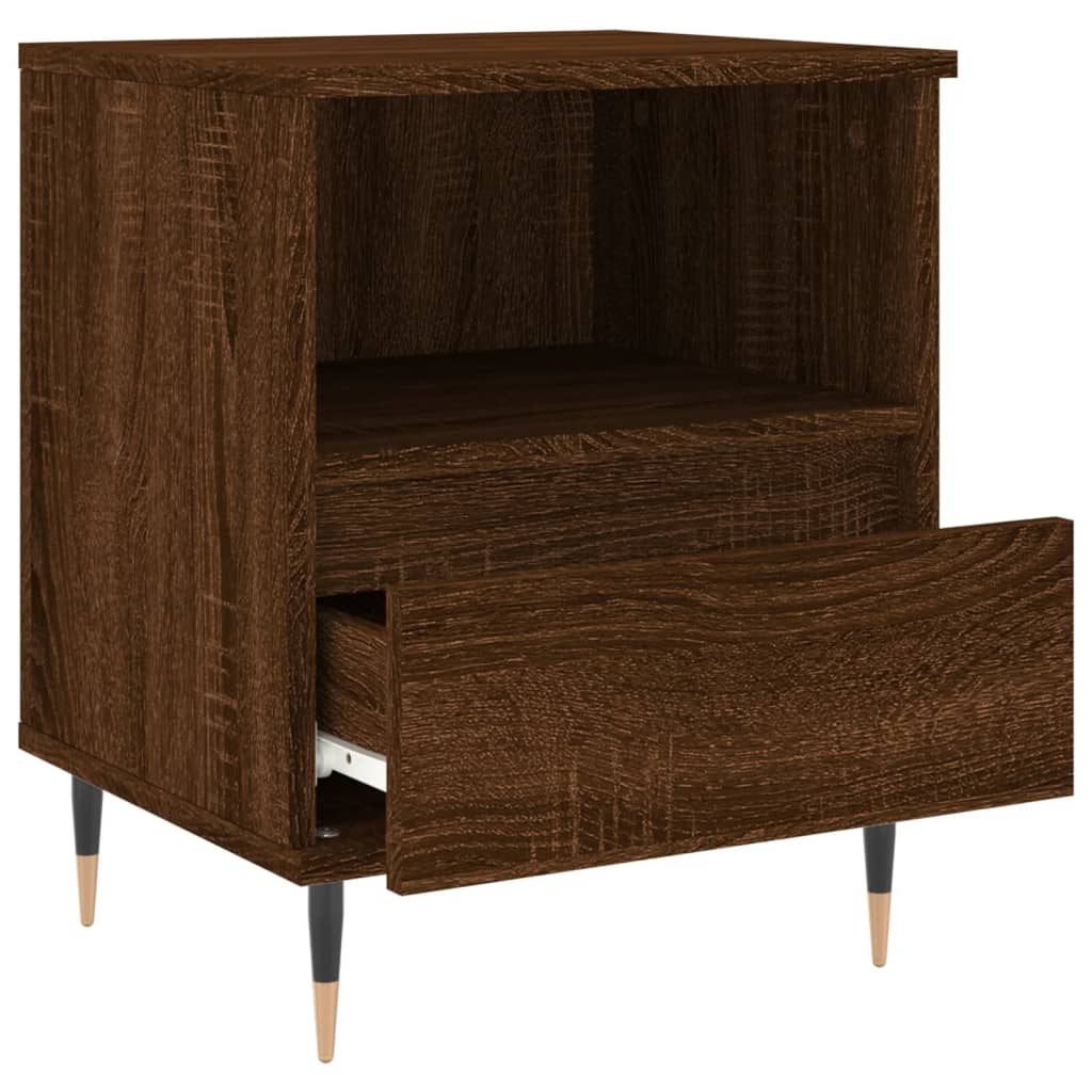 Mesitas Noche 2 Uds Madera Ingeniería Marrón Roble 40x35x50 Cm_4