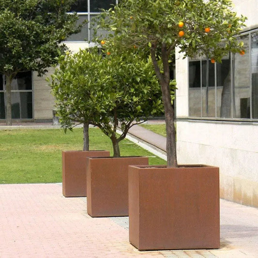 Jardinera Cubo Acero Corten / Unidad / 50x50x50 Cm_0