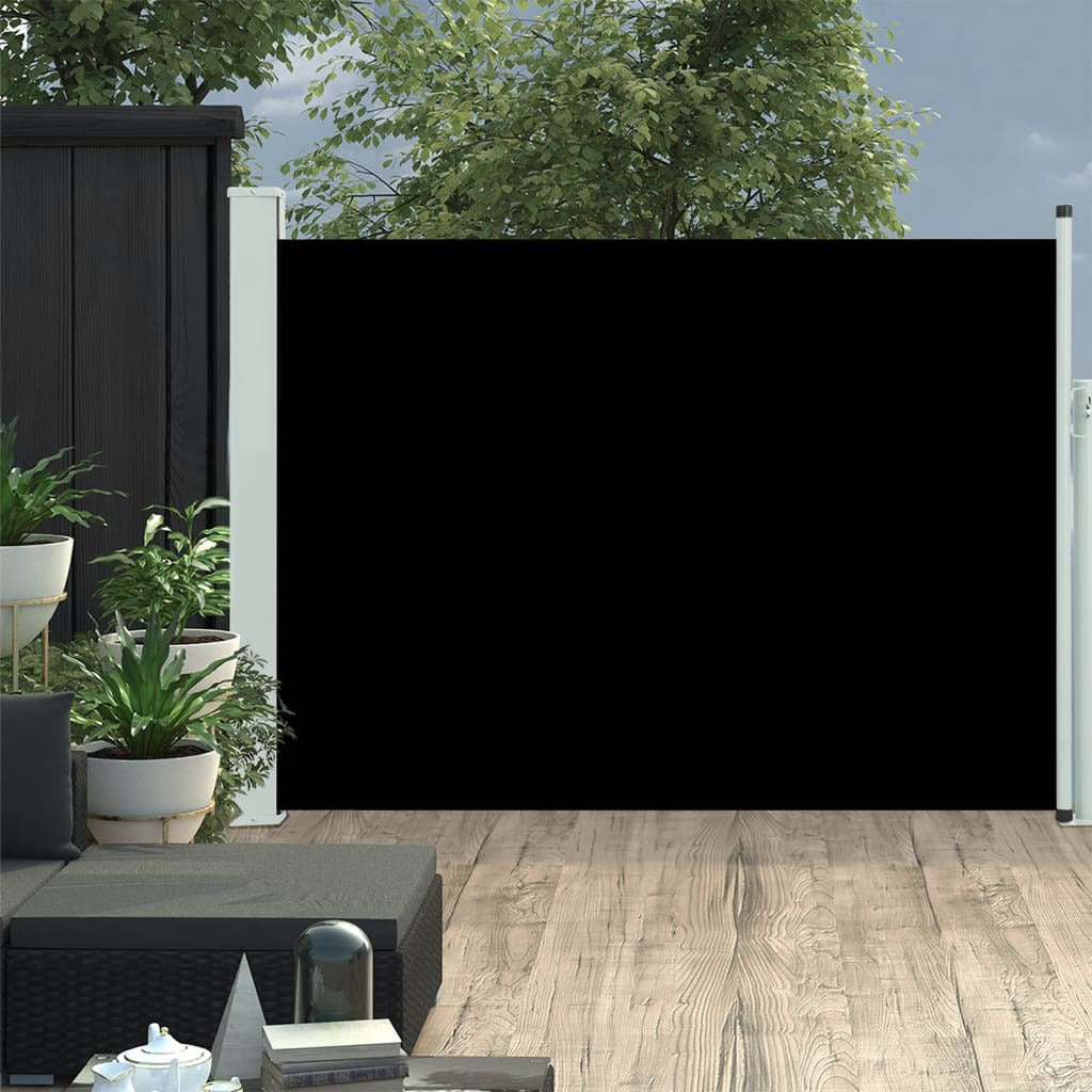 Vidaxl Toldo Lateral Retráctil Para Patio Negro 117x500 Cm_1