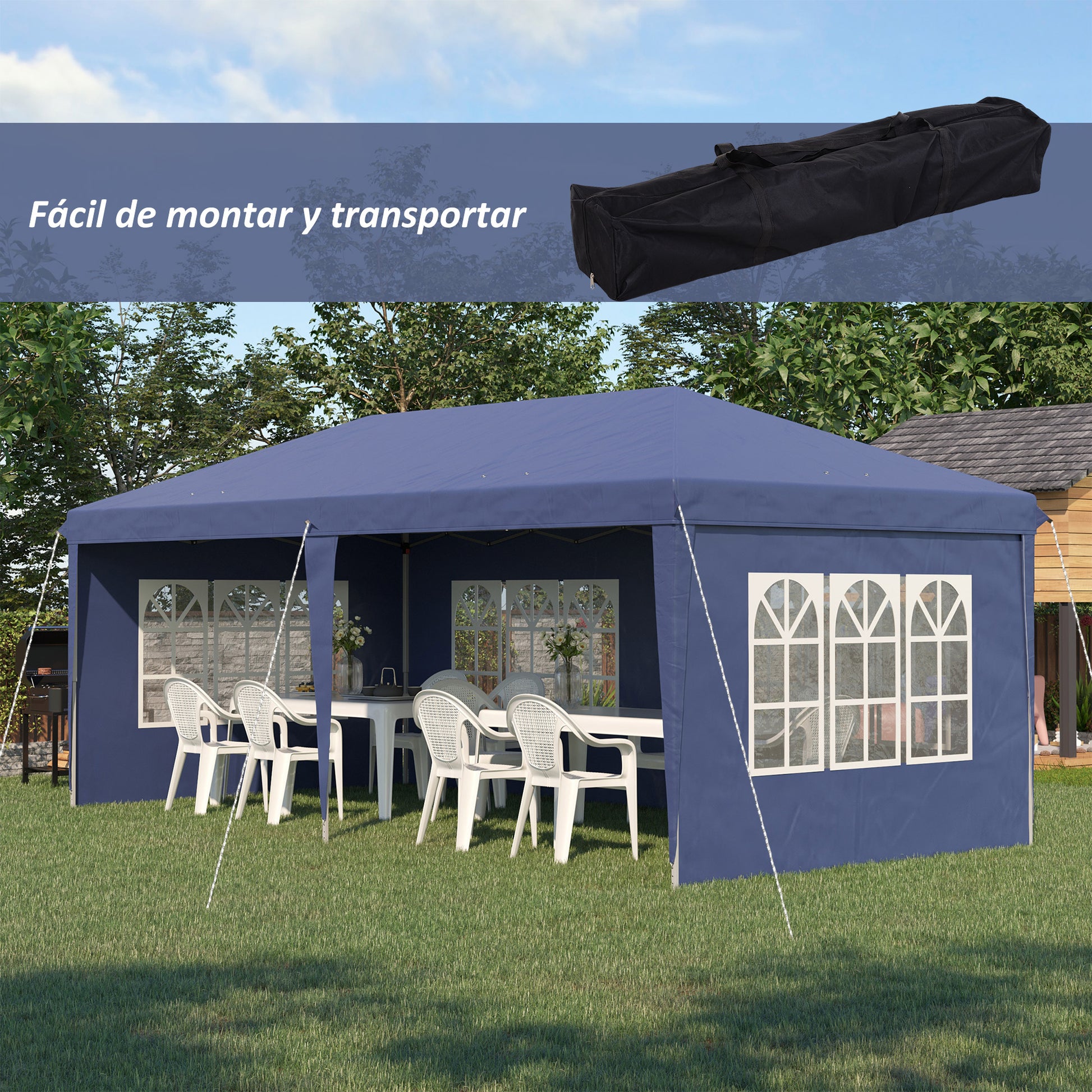 Outsunny Carpa Plegable 6x3 M_3