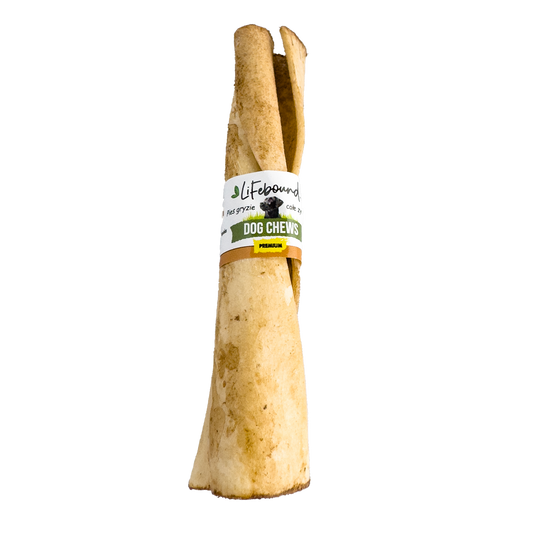 Lifebound - Hueso Masticable Natural Para Perros De Piel De Ternera Sabor A Mantequilla De Maní - 10 uds -S_0
