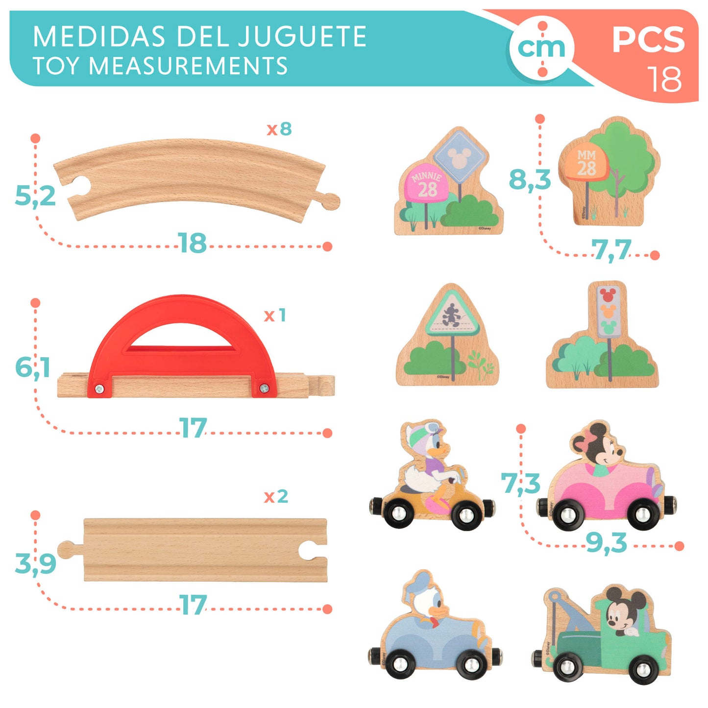 Woomax Disney Tren Madera Mickey Y Minnie_4