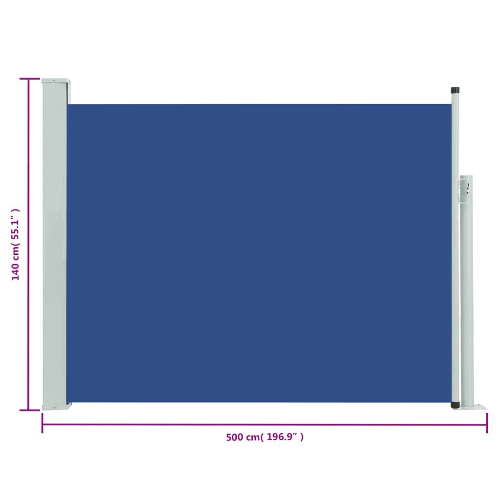 Vidaxl Toldo Lateral Retráctil Para Patio Azul 140x500 Cm_2