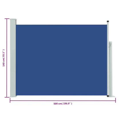 Vidaxl Toldo Lateral Retráctil Para Patio Azul 140x500 Cm_2