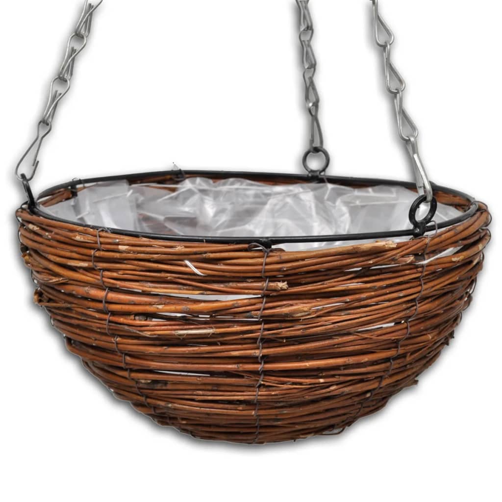 Cesta Redonda Colgante De Sauce Con Capa Y Cadena - 4 Piezas_2