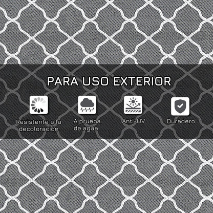 Outsunny Alfombra Exterior 182x274 Cm Reversible De Plástico Impermeable Gris_5