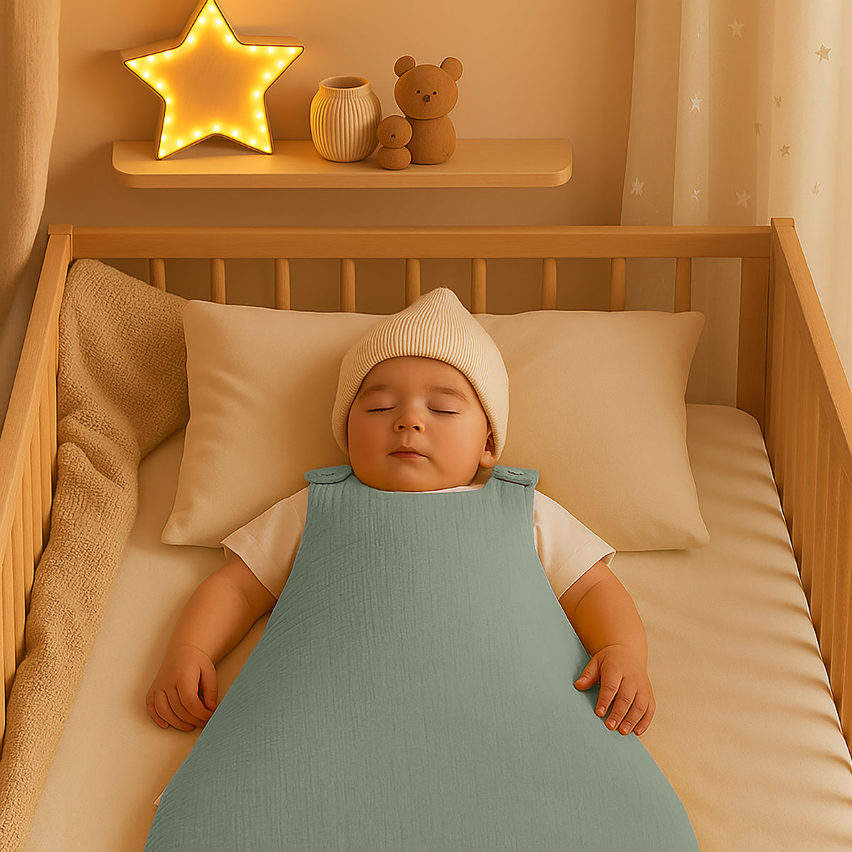 Saco De Dormir De Invierno De Algodón Orgánico Verde