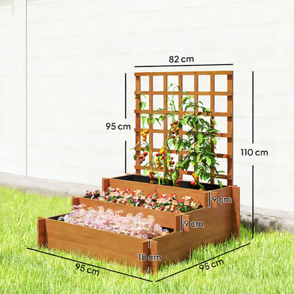 Outsunny Jardinera De 3 Niveles Con Enrejado Para Cultivos Verduras 95x95x110 Cm_2