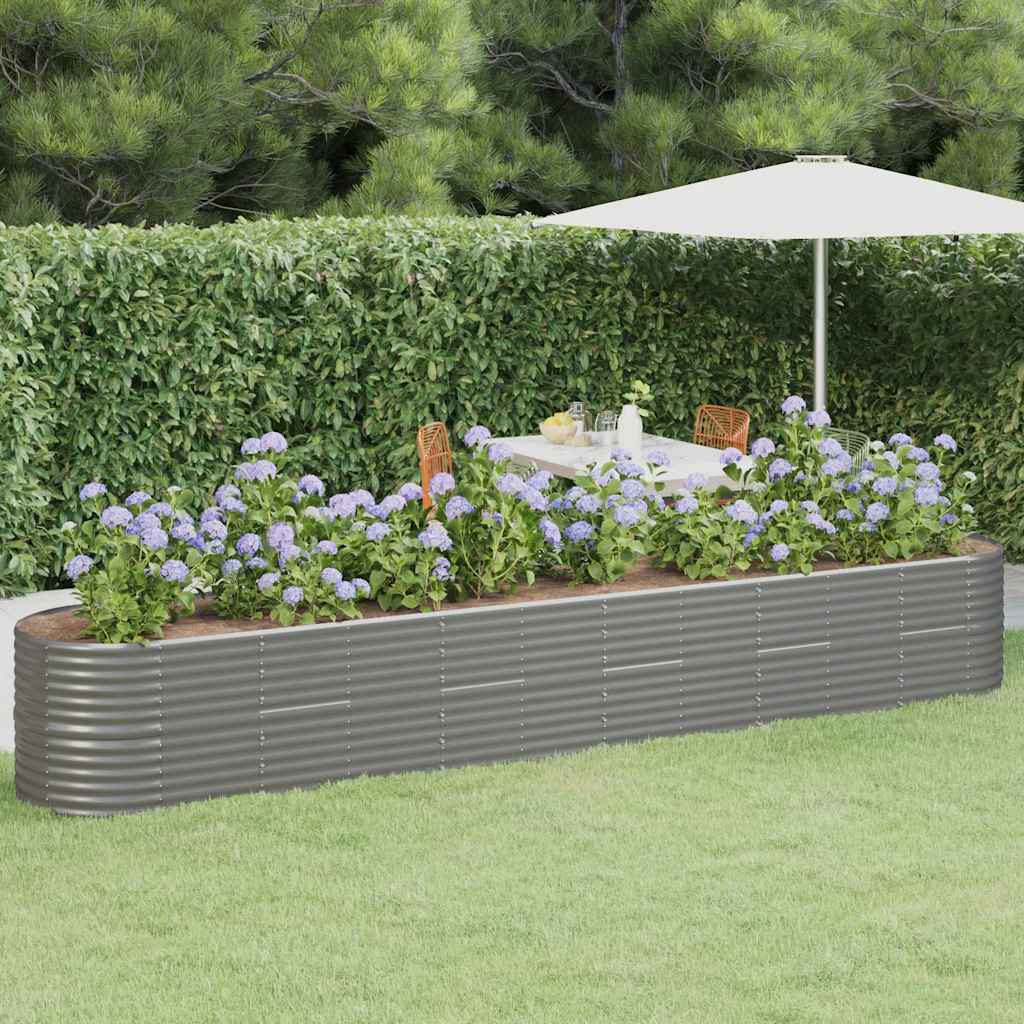 Jardinera Arriate Acero Galvanizado Gris 440x80x68 Cm_1