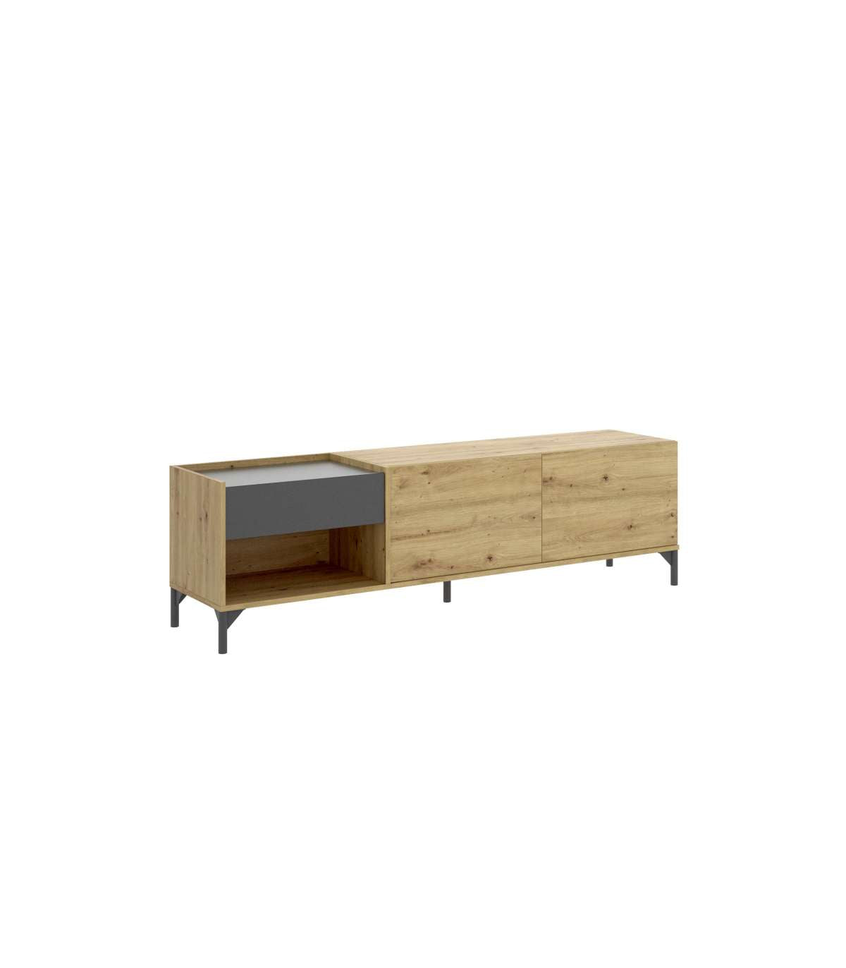 Mueble De Televisión Duna En Nordic Grafito 48,6 Cm(alto)164 Cm(ancho)39,3 Cm(largo)_4