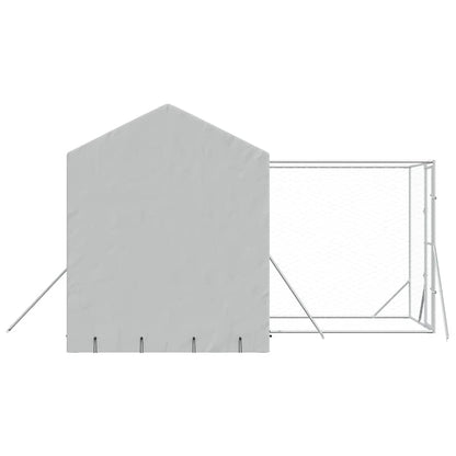 Perrera De Exterior Con Techo Acero Galvanizado Plata 4x4x2,5 M_4