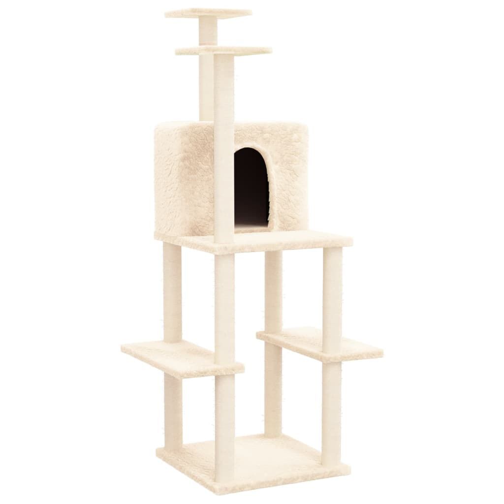 Vidaxl Rascador Para Gatos Con Postes De Sisal Color Crema 144,5 Cm_0