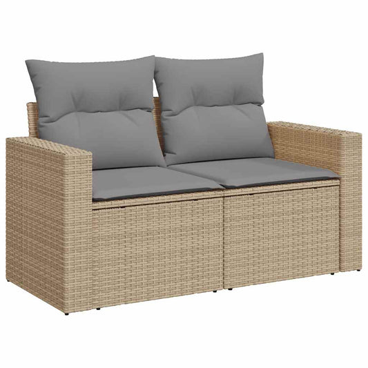 Set De Sofás De Jardín Y Cojines 8 Piezas Ratán Sintético Beige / Vetonek_0