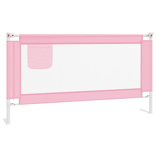 Vidaxl Barandilla De Seguridad Cama De Niño Rosa Tela 160x25 Cm_0