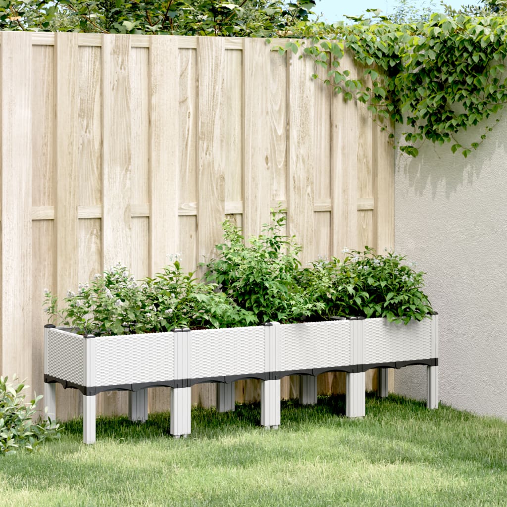 Jardinera Con Patas Pp Blanco 160x40x42 Cm_1