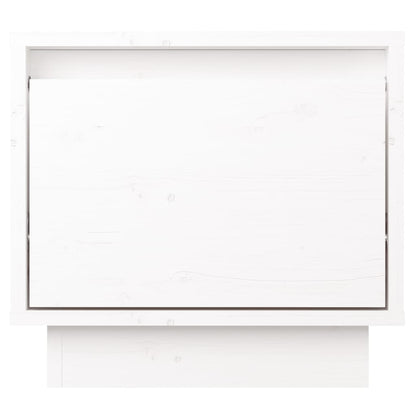 Mesitas De Noche 2 Uds Madera Maciza De Pino Blanco 35x34x32 Cm_3