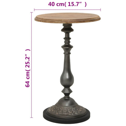 Mesa Auxiliar De Madera De Abeto Maciza Marrón 40x64 Cm_4