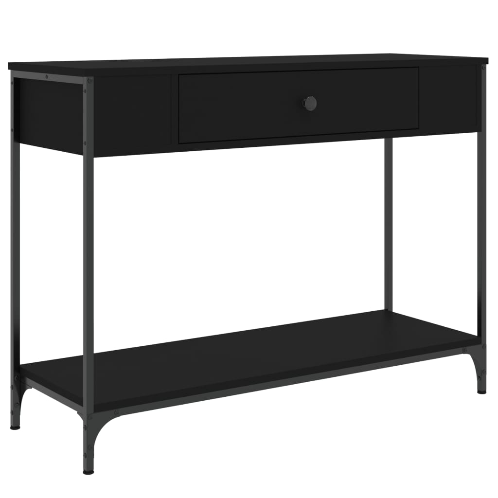 Mesa Consola Madera De Ingeniería Negra 100x34,5x75 Cm_0