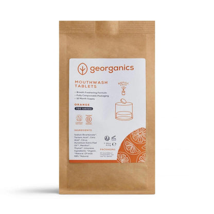 Recarga de pastillas de enjuague bucal de naranja, Georganics 720 unidades