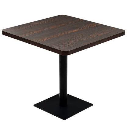 Mesa Bar Bistró Mdf Y Acero Cuadrada Fresno Oscuro 80x80x75 Cm_0