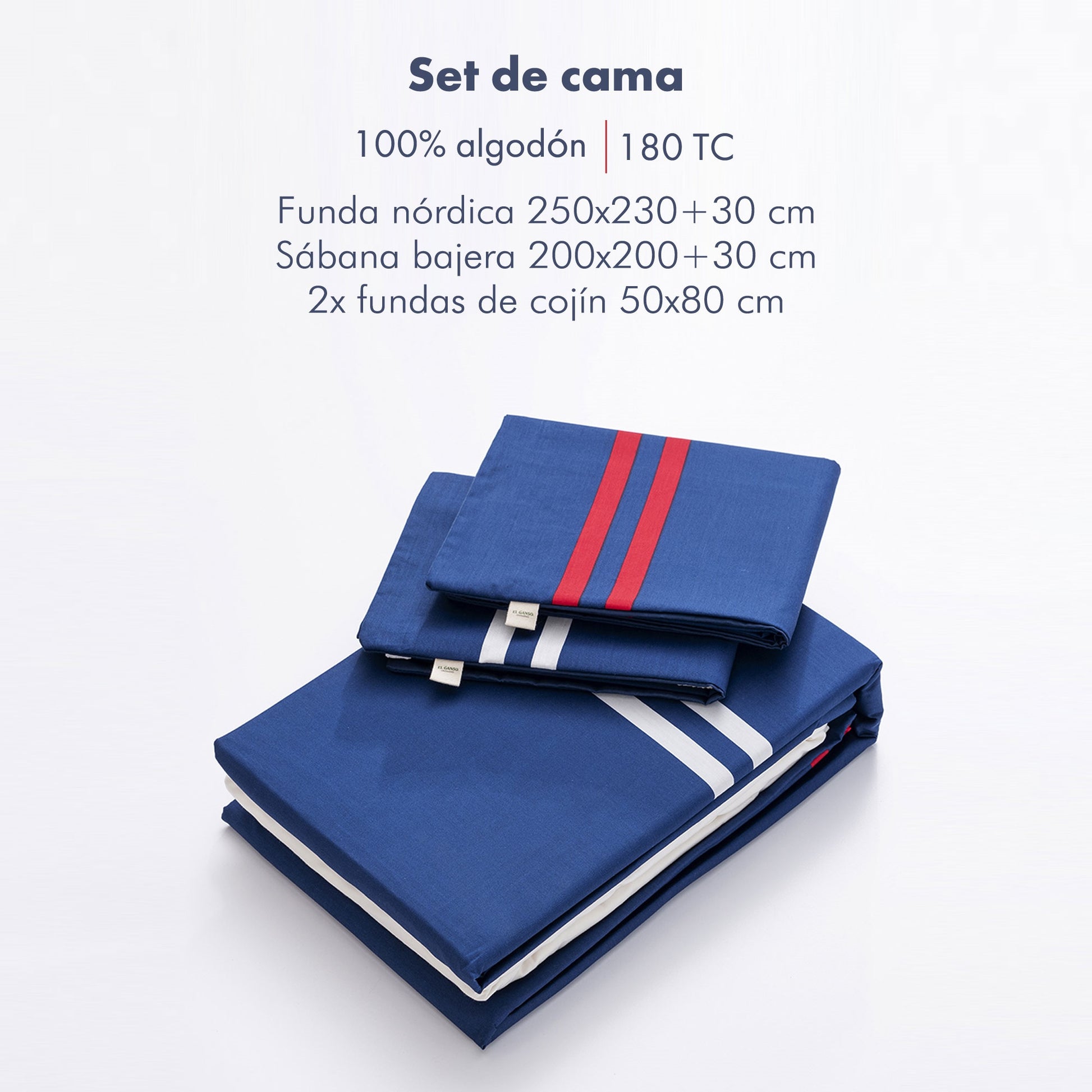 Juego De 4pzs King Azul Marino 100% Algodón 180tc. El Lujo Que Tu Cama Merece.