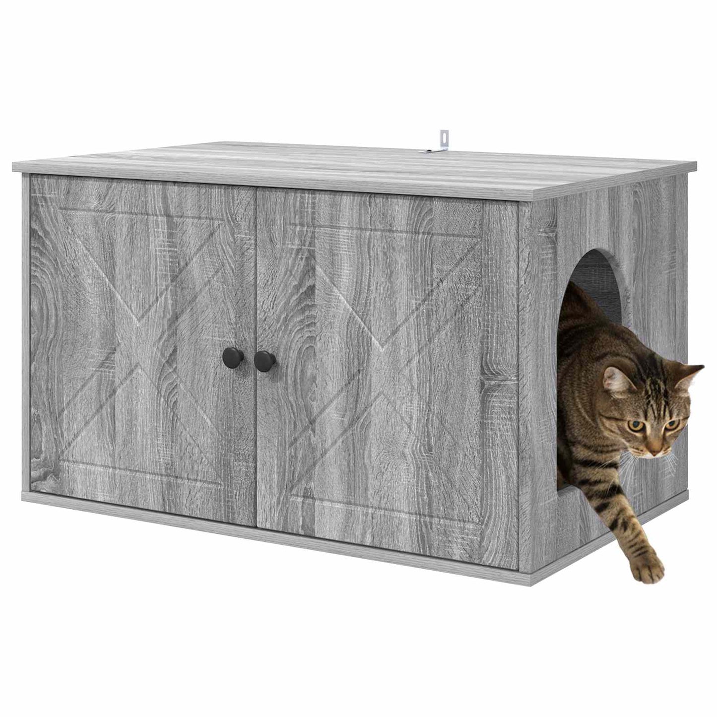 Casa Para Gatos Gris Sonoma 85 X 55 X 50 Cm_2