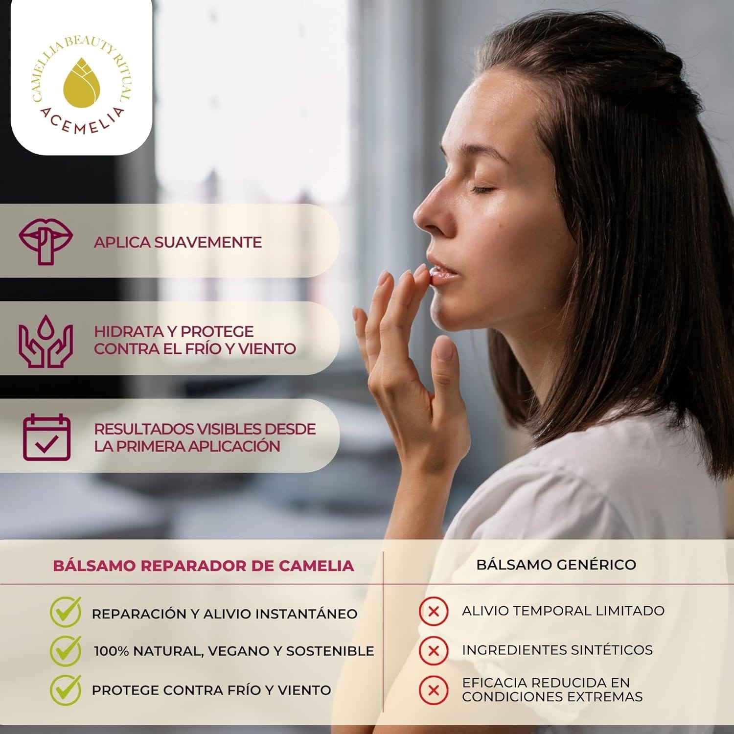 Labial Reparador para labios y nariz en lata con Aceite de Camelia