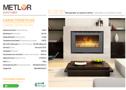 Insertables Con Ventilación A Leña Metlor Modelo Elos 80_1