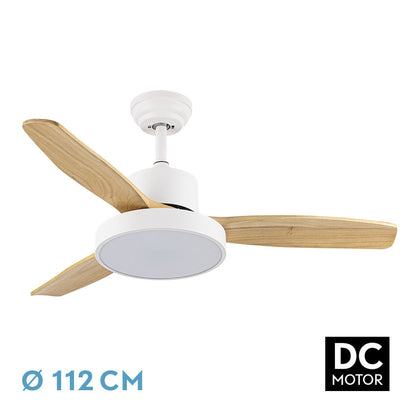 Ventilador Dc Kavala 48w Blanco 3aspas Haya 112d 6velocidades 4078lm 3000-4000-6000k Remoto+memoria+temporizador_0