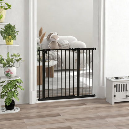 Pawhut Barrera De Seguridad Para Perros Escaleras Y Puertas 74-94 Cm Negro_1