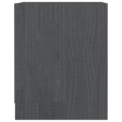 Mesita De Noche Madera Maciza De Pino Gris 35,5x33,5x41,5 Cm_3