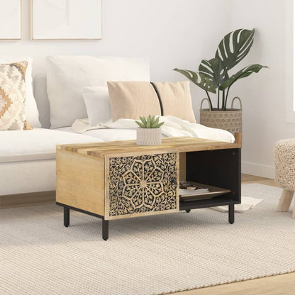 Mesa De Centro De Madera Maciza De Mango 80x50x40 Cm_1
