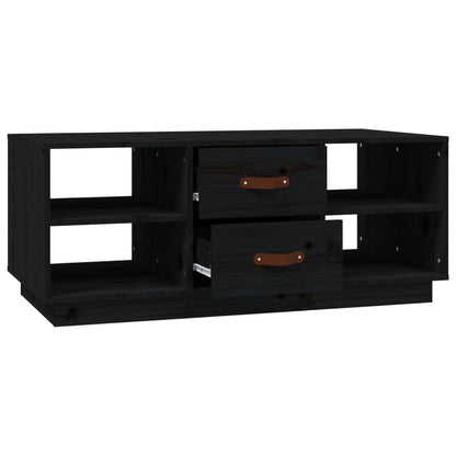 Mesa De Centro De Madera Maciza De Pino Negro 100x50x41 Cm_4